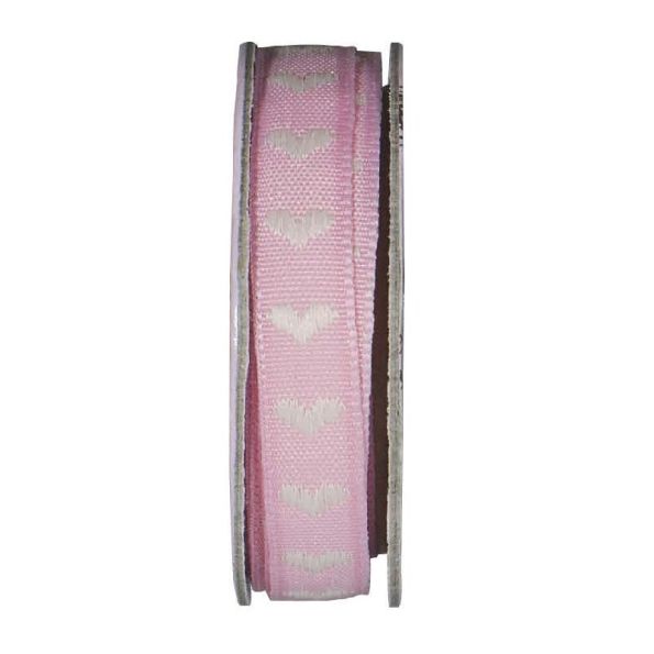 Ruban cœur Rose - bobinette 2m
