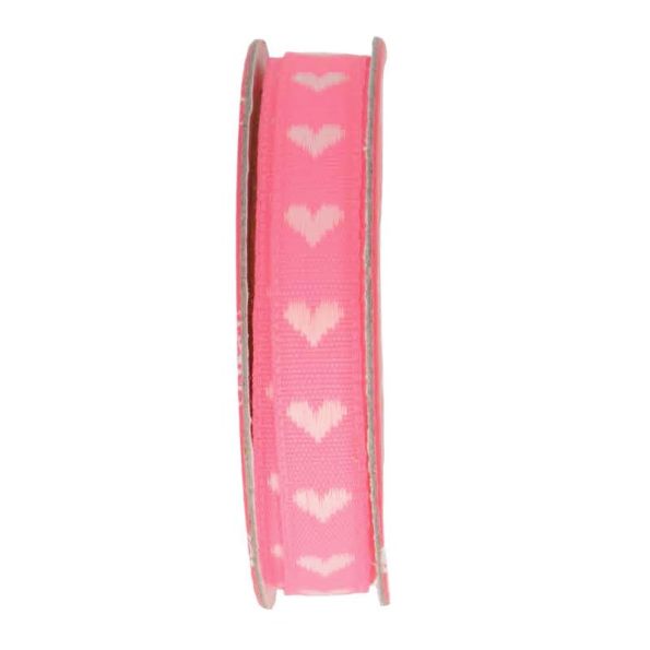 Ruban coeur  Rose - bobinette 2m