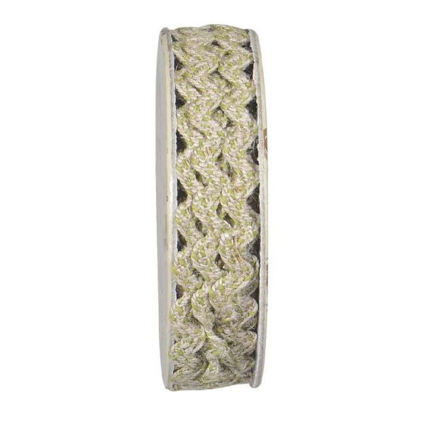 Serpentine tressé Beige et vert - bobinette 2m