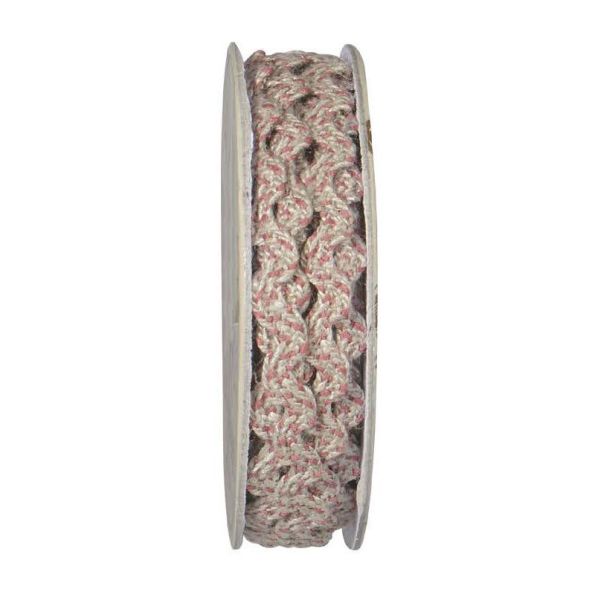 Serpentine tressé Beige et rose - bobinette 2m