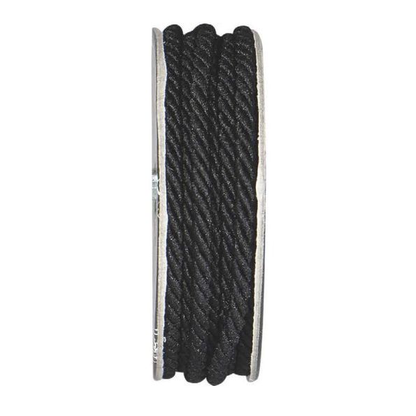 Cordon torsadé Noir - bobinette 2m