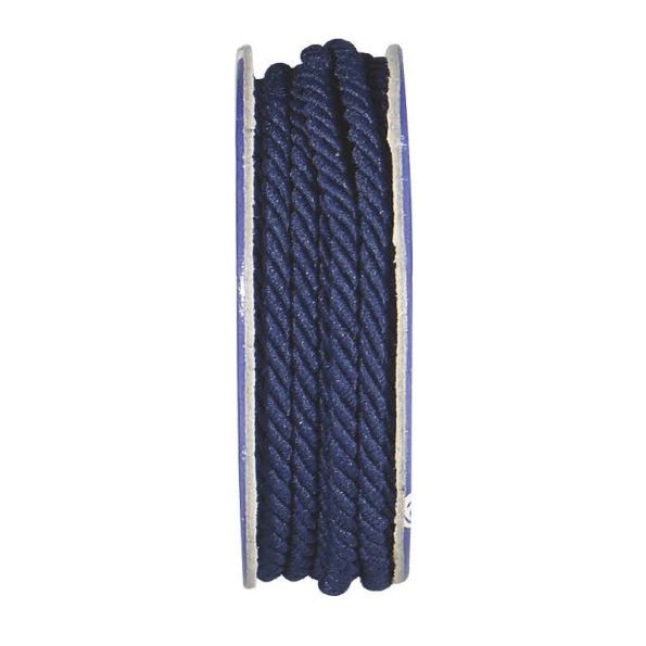 Cordon torsadé Bleu nuit - bobinette 2m