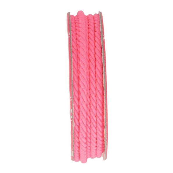Cordon torsadé Rose - bobinette 2m