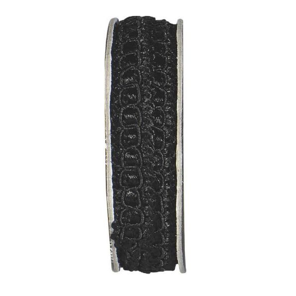 Ruban épi lurex Noir - bobinette 2m