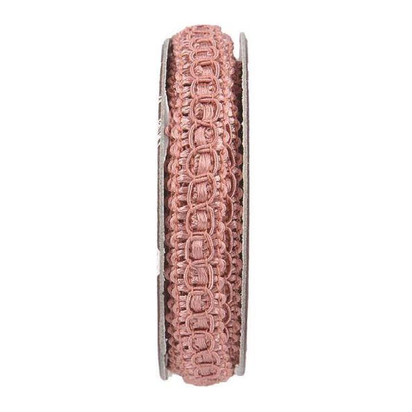 Ruban épi lurex Vieux rose - bobinette 2m