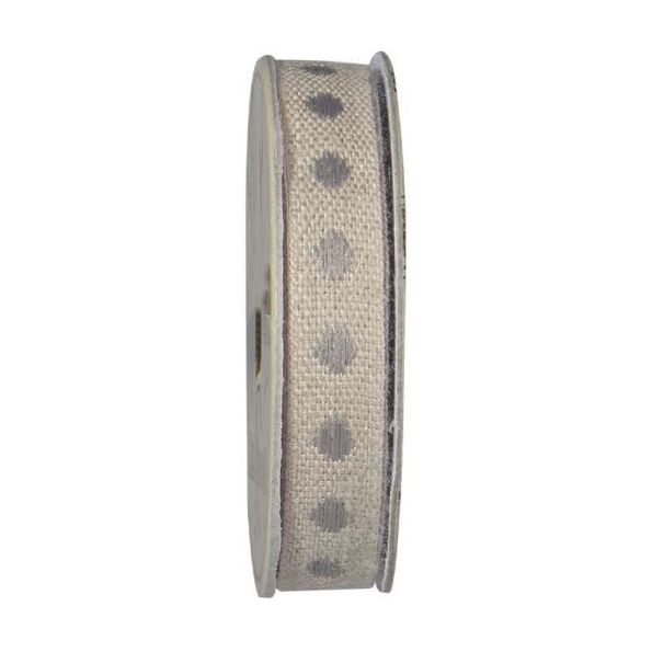 Ruban lin naturel  Beige - bobinette 2m