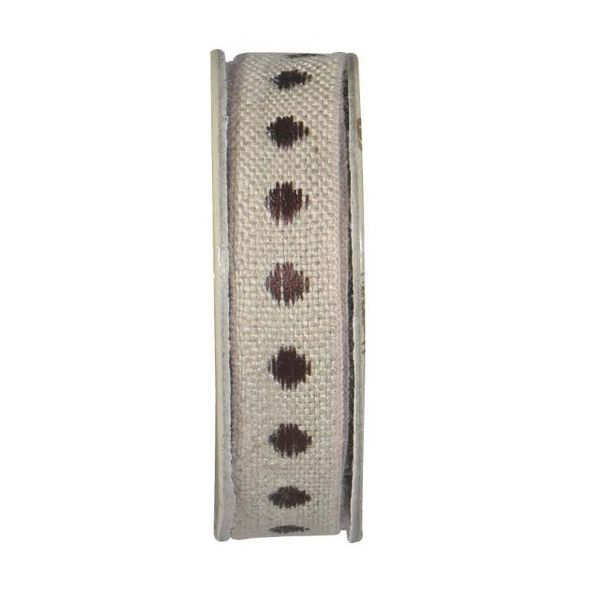Ruban lin naturel  Beige - bobinette 2m