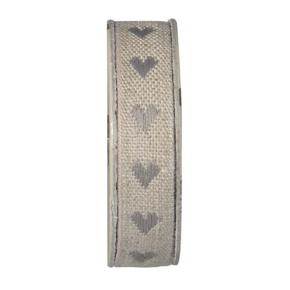 Ruban lin naturel  Beige - bobinette 2m