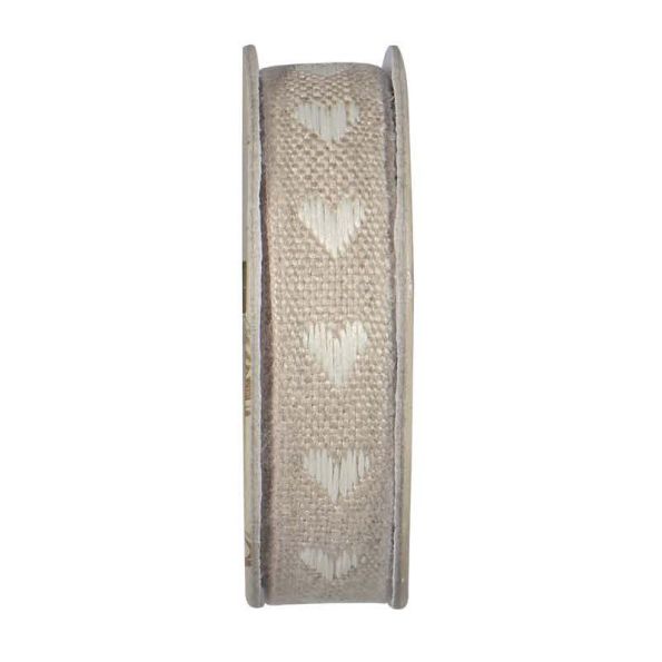 Ruban lin naturel  Beige - bobinette 2m