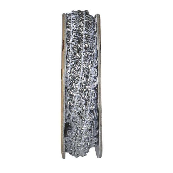 Ruban épi lurex Argent - bobinette 2m