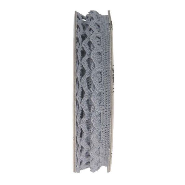 Dentelle au fuseau  Gris pierre - bobinette 2m