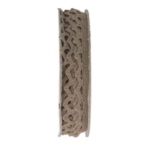 Dentelle au fuseau  Taupe - bobinette 2m