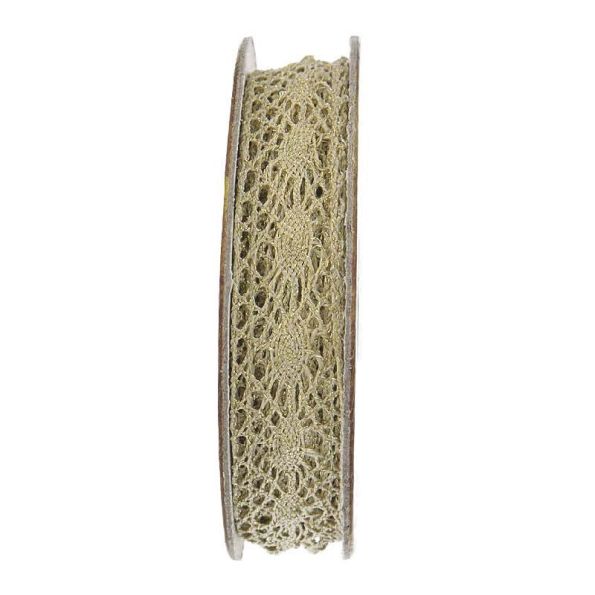 Ruban dentelle lurex Ecru - bobinette 2m