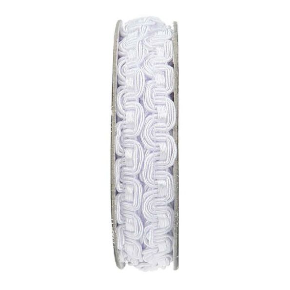 Galon brocart vague Blanc - bobinette 2m