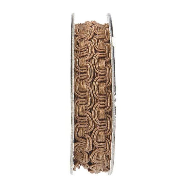 Galon brocart vague Marron clair - bobinette 2m