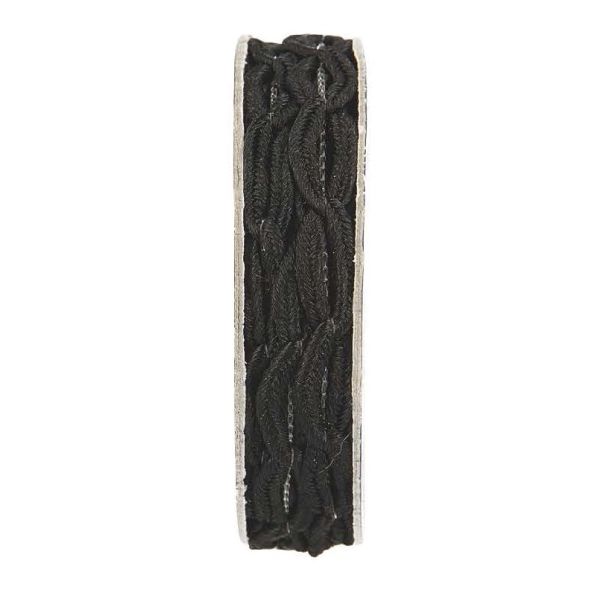 Cordon forme chaine Noir - bobinette 2m