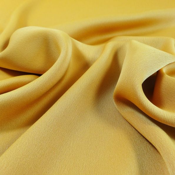 Tissu Crêpe satin mat Jaune Orangé x10cm