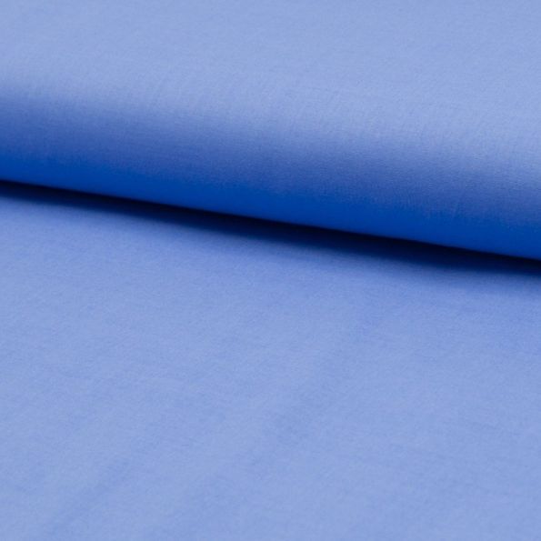 Tissu Voile de coton uni Bleu - Par 10 cm