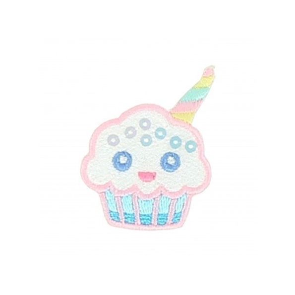 Ecusson Thermocollant Sunday Souriant Blanc et bleu