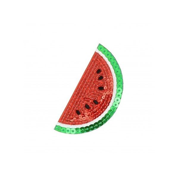 Ecusson Thermocollant Pastèque en sequins Rouge et vert