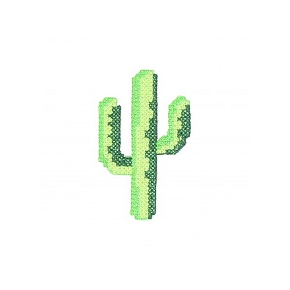 Ecusson Thermocollant cactus au point de croix Vert 