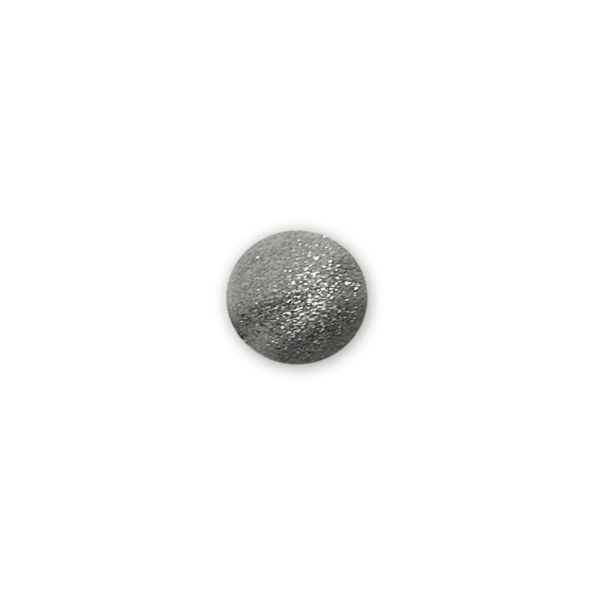 Bouton polyester à pied et dos bombé Pailleté Argenté
