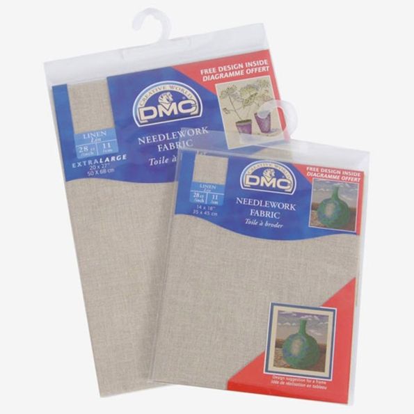 Toile Lin 11 pts/cm Naturel DMC -  2 Tailles