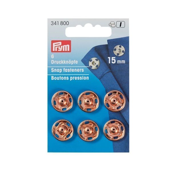 Boutons pression à coudre Laiton Prym Or rose - 3 tailles