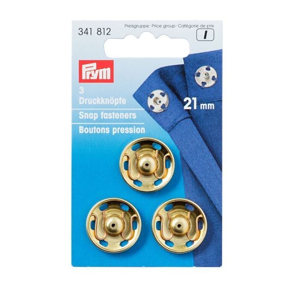 Boutons pression à coudre en laiton Prym Or - 2 tailles