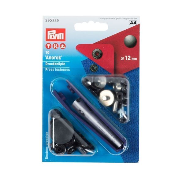 Boutons pression anorak avec outil Prym Bruni - 3 tailles
