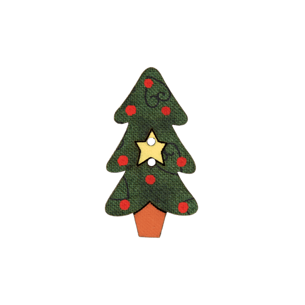 Bouton Sapin en Bois 38 mm