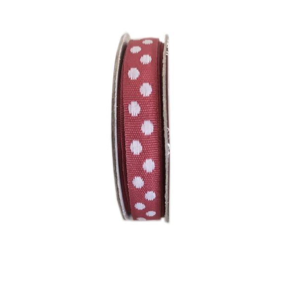 Ruban pois Lie de vin - bobinette 2m
