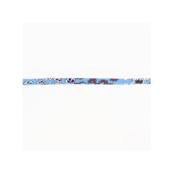 Cordon fleuri spaghetti Frou-Frou Bleu et parme