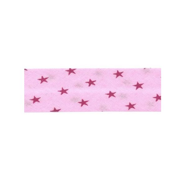 Biais étoiles Frou-Frou Rose pâle et rose foncé