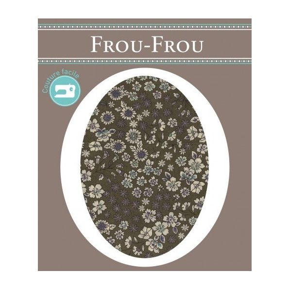 Genouillères-coudières thermocollantes Fleuri Frou-Frou Kaki et ecru