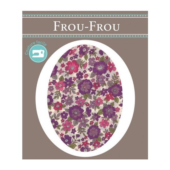 Genouillères-coudières thermocollantes Fleuri Frou-Frou Ecru, framboise et parme