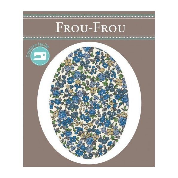Genouillères-coudières thermocollantes Fleuri Frou-Frou Ecru et bleu