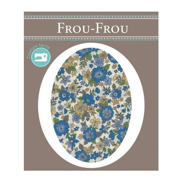 Genouillères-coudières thermocollantes Fleuri Frou-Frou Ecru et bleu