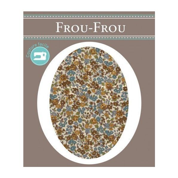 Genouillères-coudières thermocollantes Fleuri Frou-Frou Ecru et marron