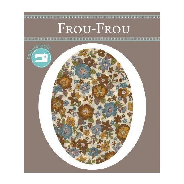 Genouillères-coudières thermocollantes Fleuri Frou-Frou Ecru et marron