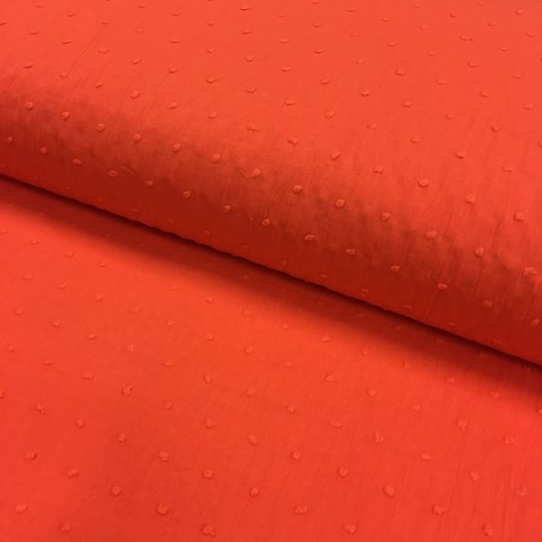Tissu Plumetis Coton Orange - Par 10 cm