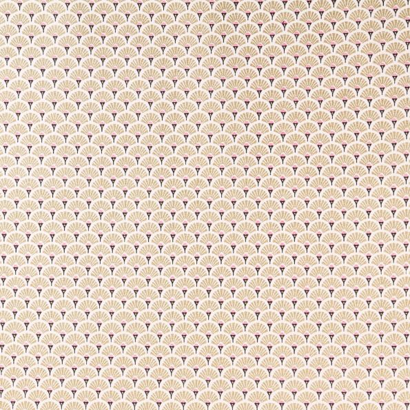 Tissu Coton Enduit Arty Eventails Dorés - Par 10 cm