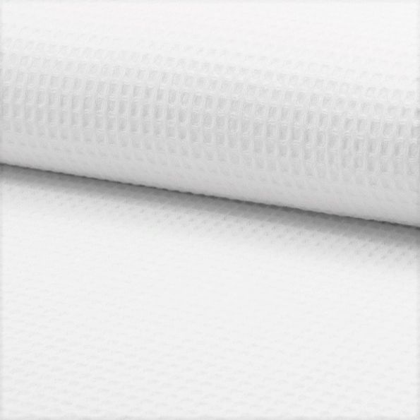 Tissu Nid d'abeille Blanc x10cm
