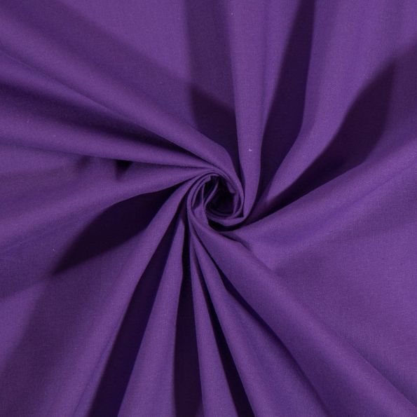 Tissu Coton uni Violet - Par 10 cm