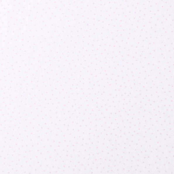 Tissu Piqué de Coton Pois roses sur fond Blanc - Par 10 cm