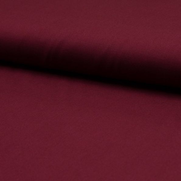 Tissu Popeline de coton unie Bordeaux - Par 10 cm